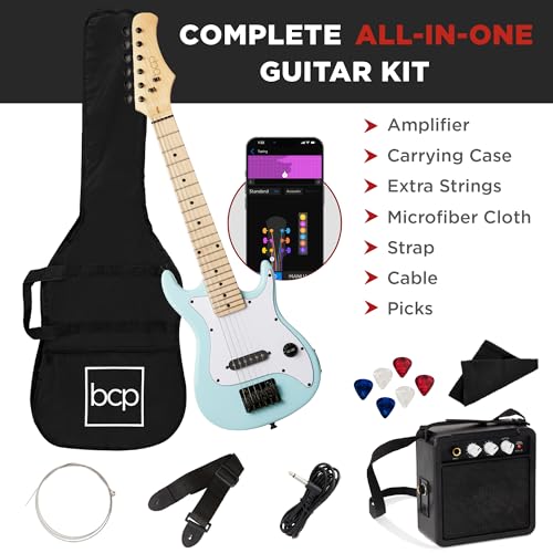 30in Kids Electric Guitar Beginner Starter Kit with Amplifier, Strap, Gig Bag, Picks J4176