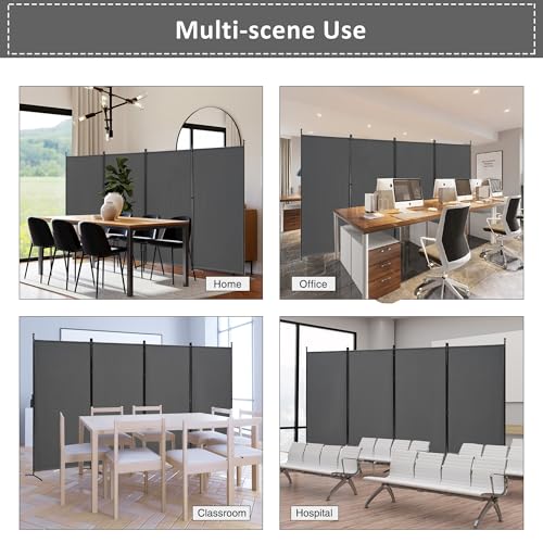 3 Panel Room Divider Folding Partition Privacy Screens, Freestanding Fabric Panel, 102" W x 71" H S7520