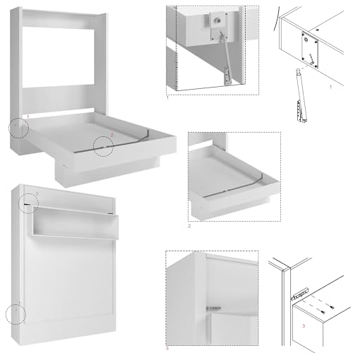 Full Murphy Wall Bed in White with Shelf Q5664