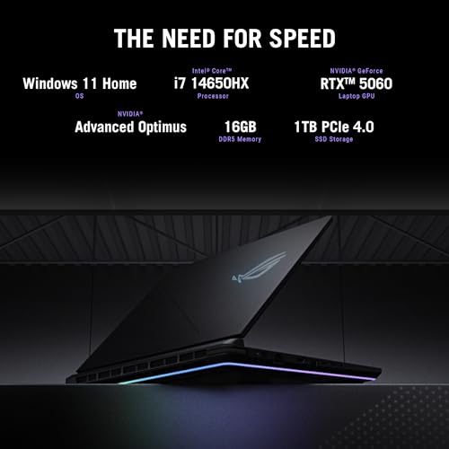 Gaming Laptop, 16” FHD+ 165Hz Display, RTX 5060, Core i7, 16GB DDR5, 1TB SSD, Wi-Fi 7, Windows 11 Home W4772
