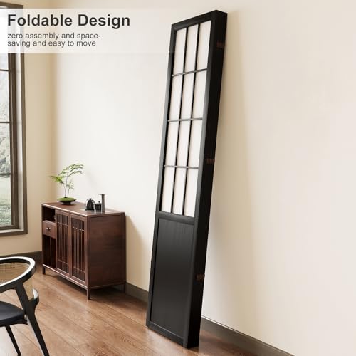 Japanese Shoji Style Folding Room Divider, 4 Panels, Black G5567