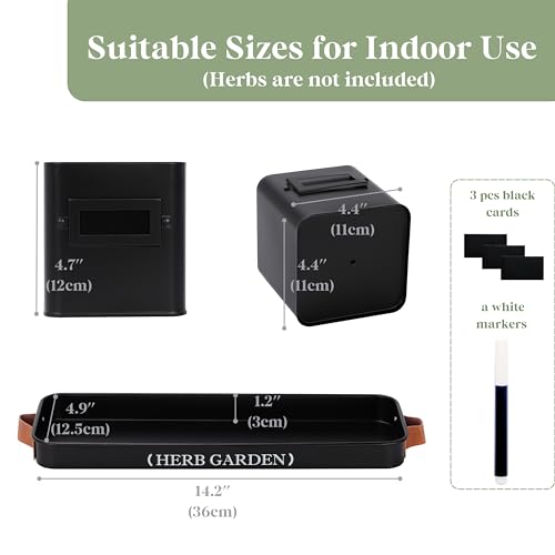Indoor Herb Garden Planter Set with Tray and Drainage H7645