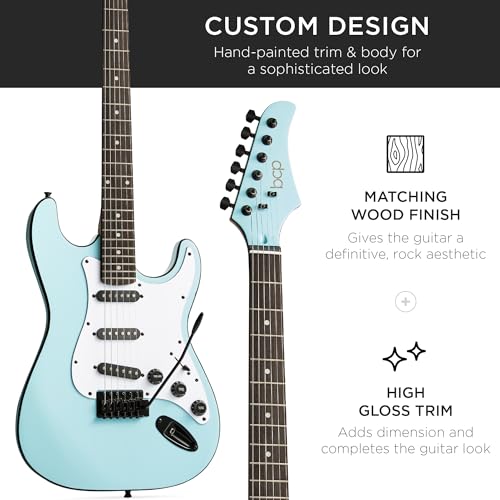 39in Full Size Beginner Electric Guitar Starter Kit with Case and Amp E13920