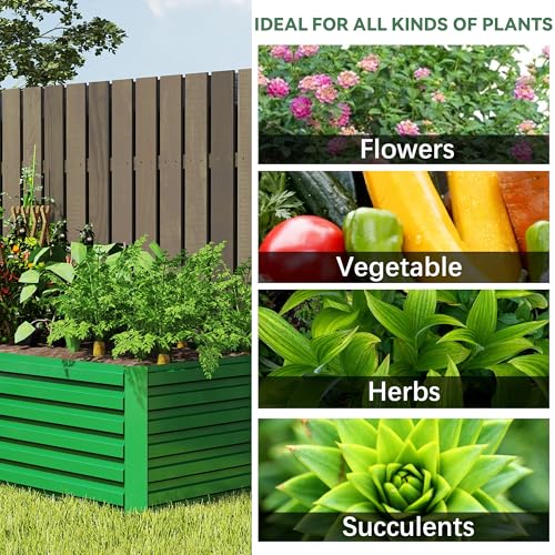 Galvanized Raised Garden Bed 8x4x2ft, Large Metal Planter Box for Outdoor Vegetables, Flowers & Herbs D2106