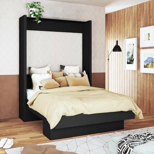 Full Murphy Wall Bed in White with Shelf Q5664