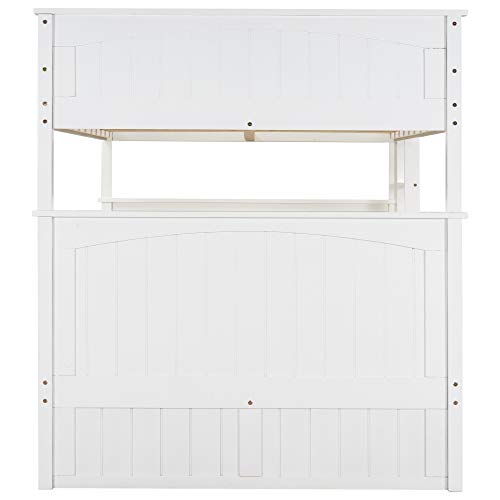Twin Over Full Bunk Bed with Slide and Stairs for Kids I642
