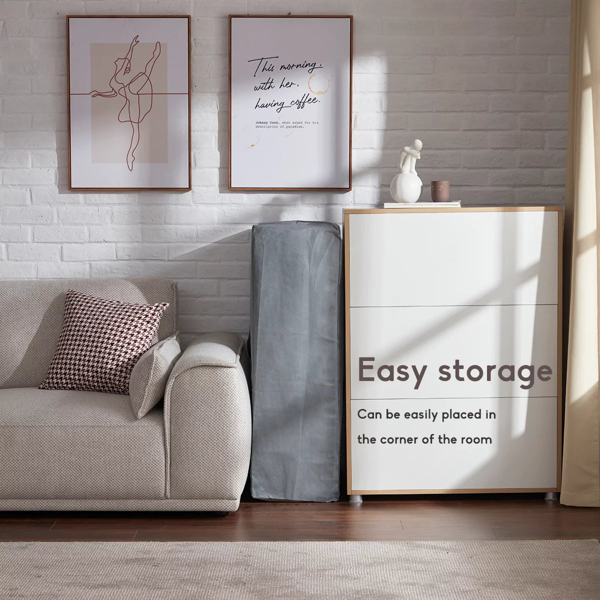 Folding Mattress with Memory Foam Topper and Storage Bag V54273