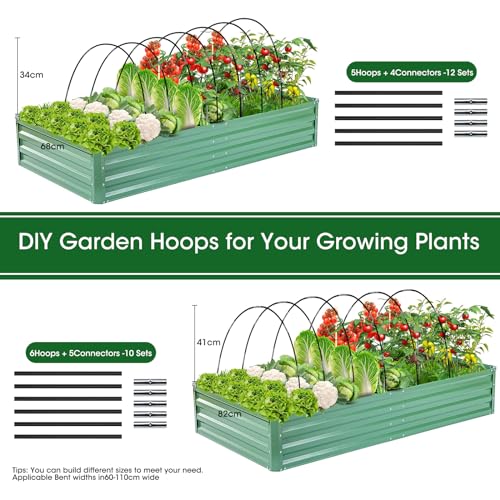 Greenhouse Hoops for Raised Beds 4.3FT Garden Hoops for Row Cover B276