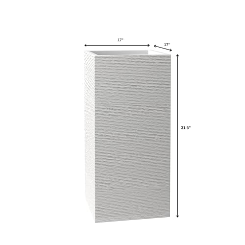 Mid-Century Modern Tall Square Planter Pot for Indoor and Outdoor G6959