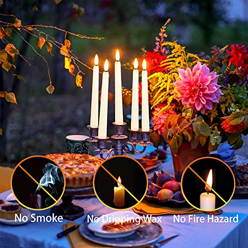 Flameless Taper Candles with Remote & Timer, 8 Inch Warm White, Battery Operated R444