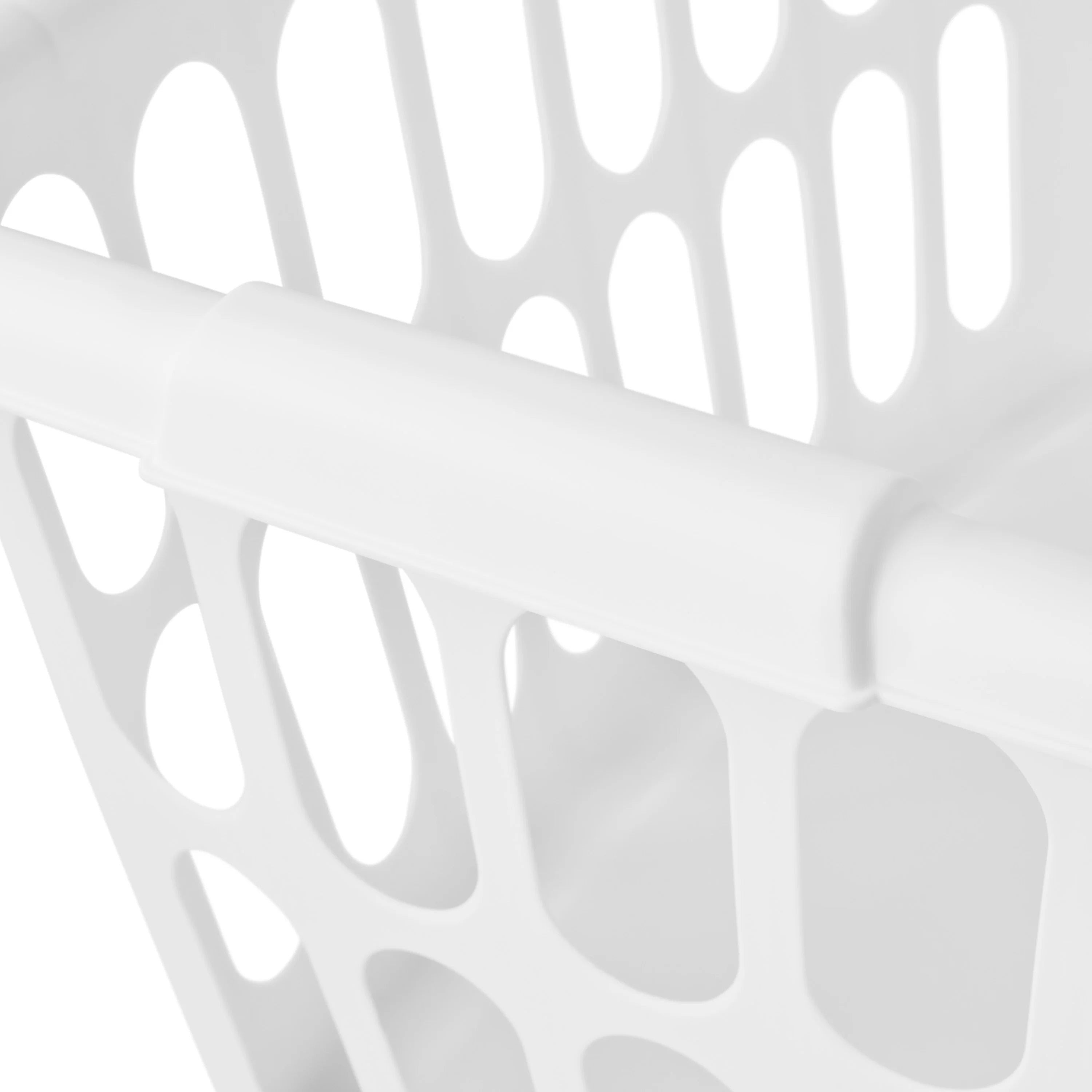 Rectangular Plastic Laundry Basket, White, 6 Pack L6443
