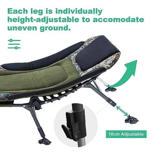 Folding Camping Cot with Mattress for Adults, Portable Outdoor Lounger A59312