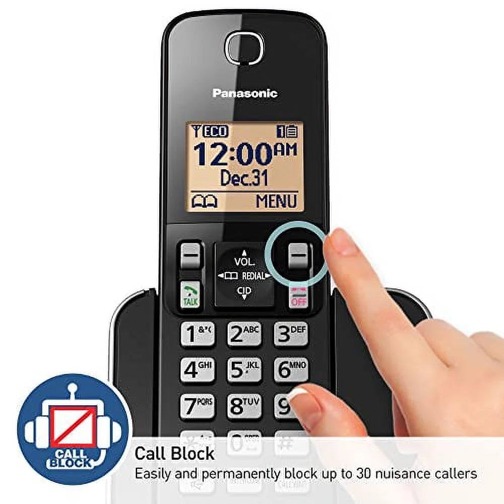 Cordless Phone System with 2 Handsets and Amber Backlit Display H87715
