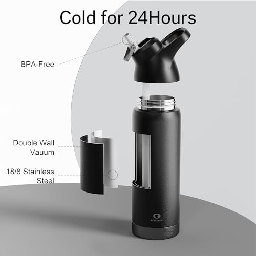 Insulated Water Bottle with Straw, 24 oz, Leakproof, BPA-Free B201134