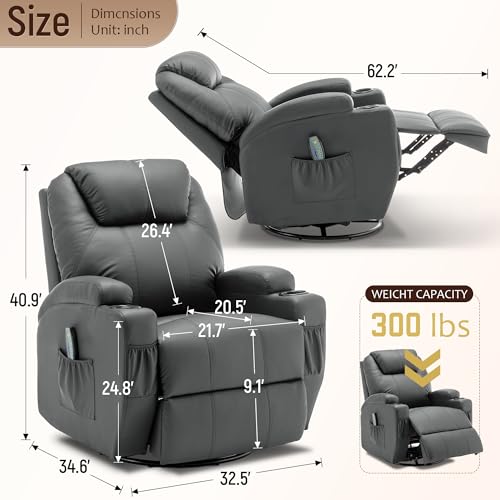 Rocking Recliner Chair with Massage and Heat for Adults H49678