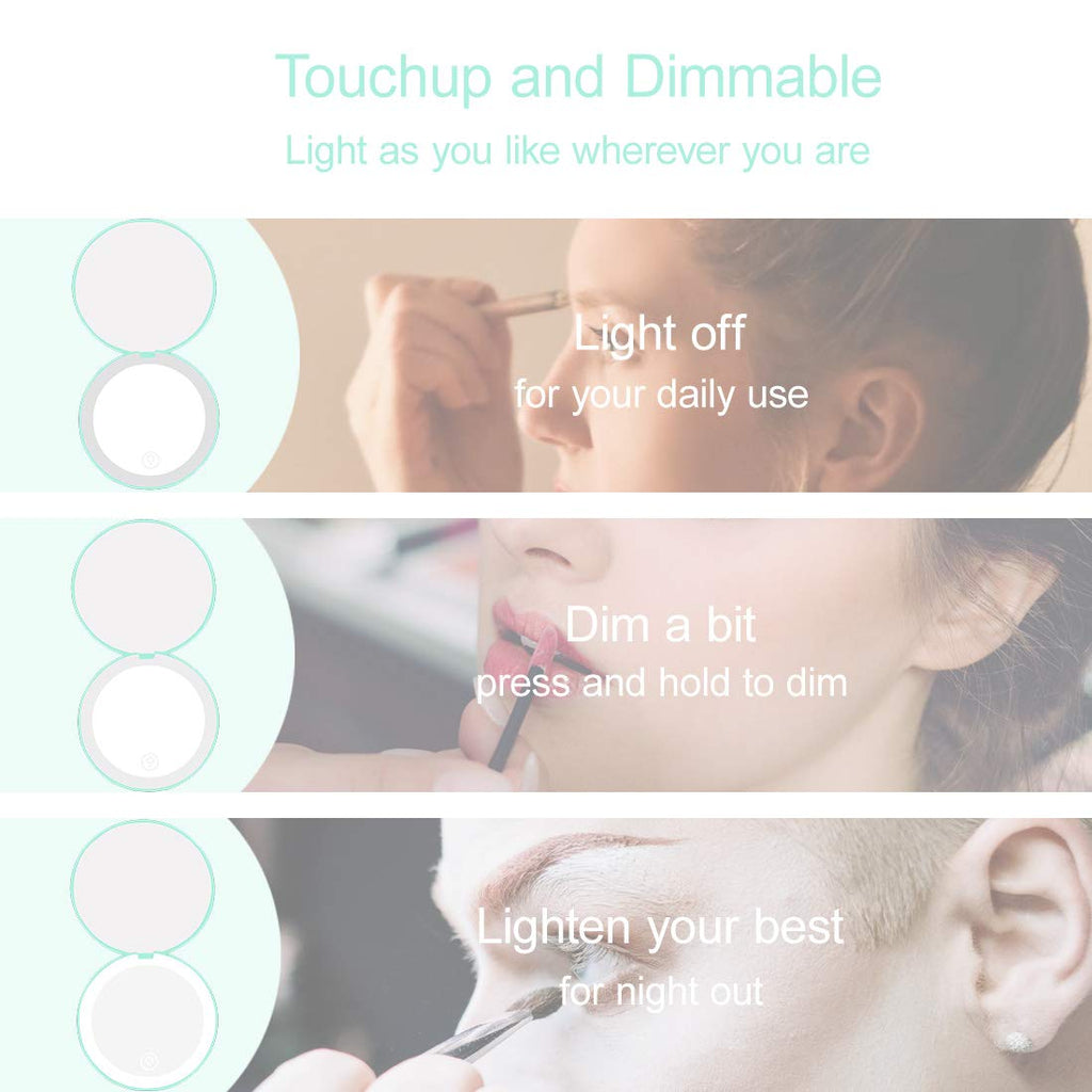 LED Light Compact Mirror with 10x Magnification and Tweezer Set K3737