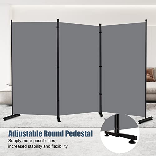 Room Divider 6ft 3 Panel Portable Fabric Partition Screen D7135