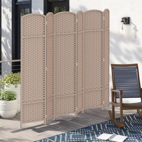 4 Panel Room Divider Screen 5.6 Ft Tall Folding Privacy Partition H959002