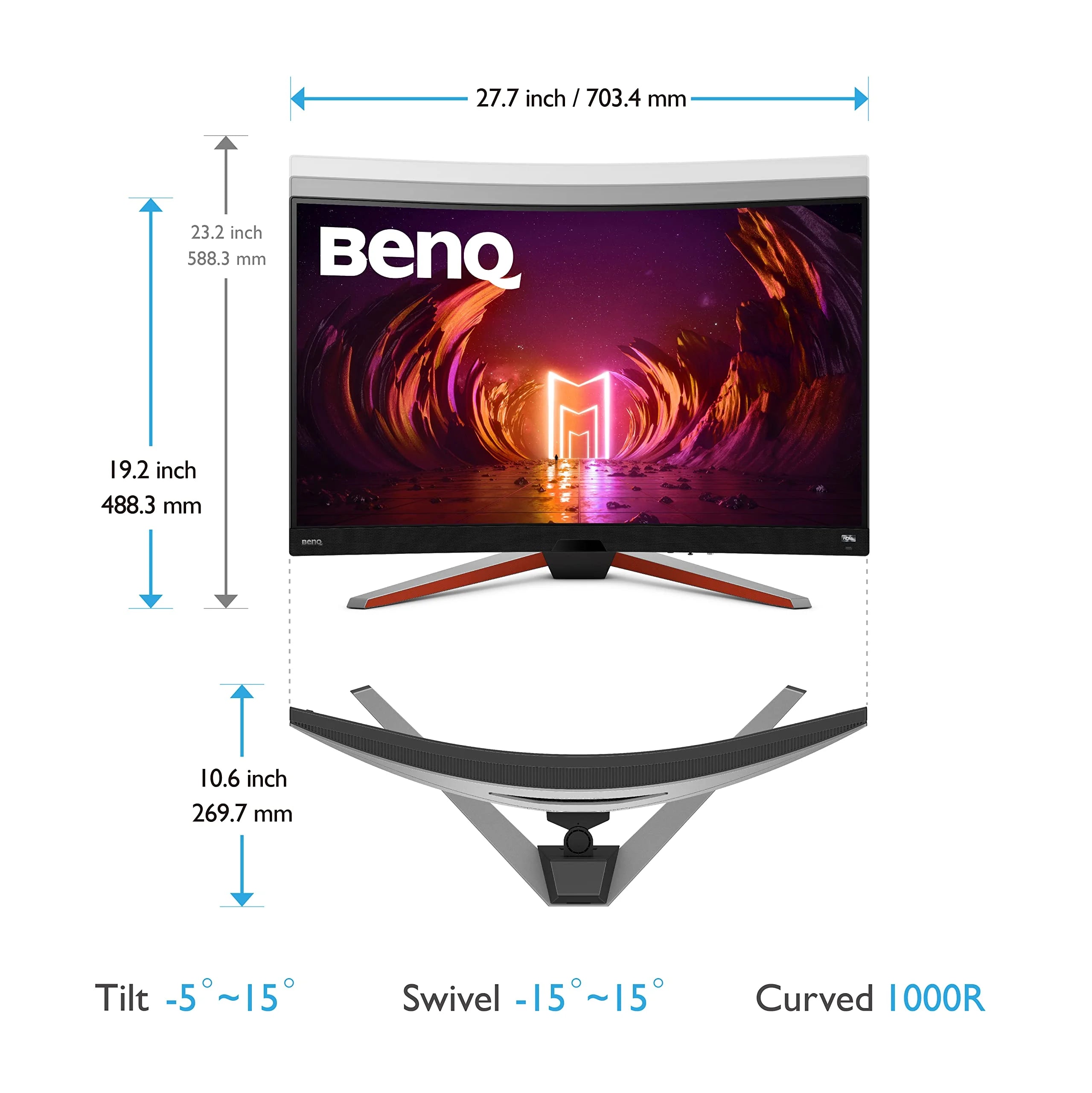 Curved Gaming Monitor 32" QHD 165Hz 1ms with Remote U8133