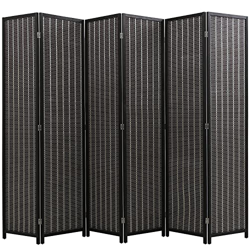 Bamboo Room Divider 6 Panel Folding Privacy Screen for Home H37149