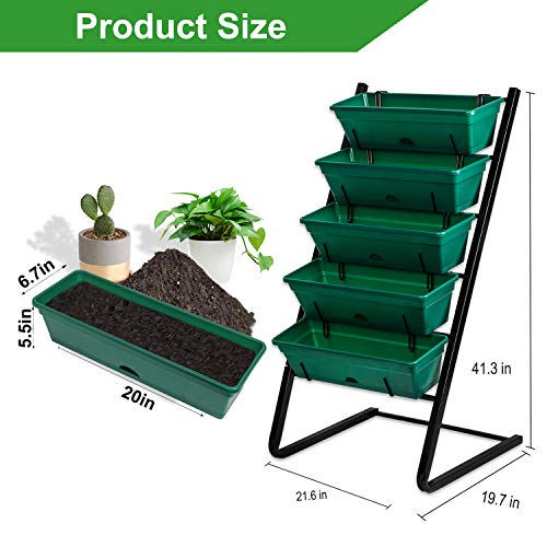 Vertical Garden Herb Raised Bed 4.5FT Freestanding Elevated Planters with 5 Container Boxes I128563