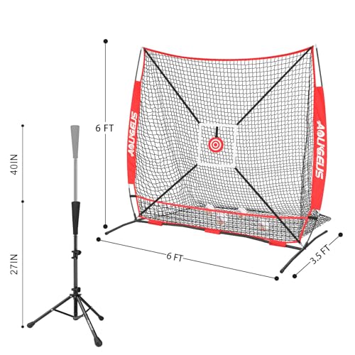 Baseball Softball Practice Net with Batting Tee and Strike Zone Target O4170