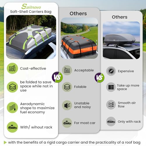 Car Roof Bag Cargo Carrier 20 Cubic, Waterproof with Strap and Anti-Slip Mat O493