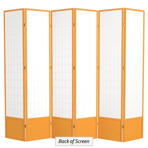 7 ft. Tall Window Pane Shoji Screen Room Divider, 3 Panels, White S15216