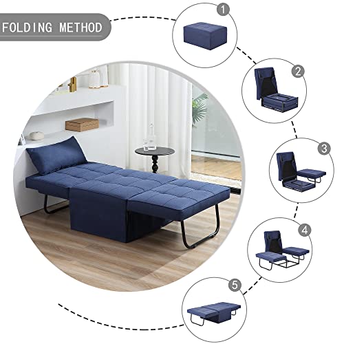 Folding Sofa Bed with Adjustable Backrest, Dark Grey Q8430
