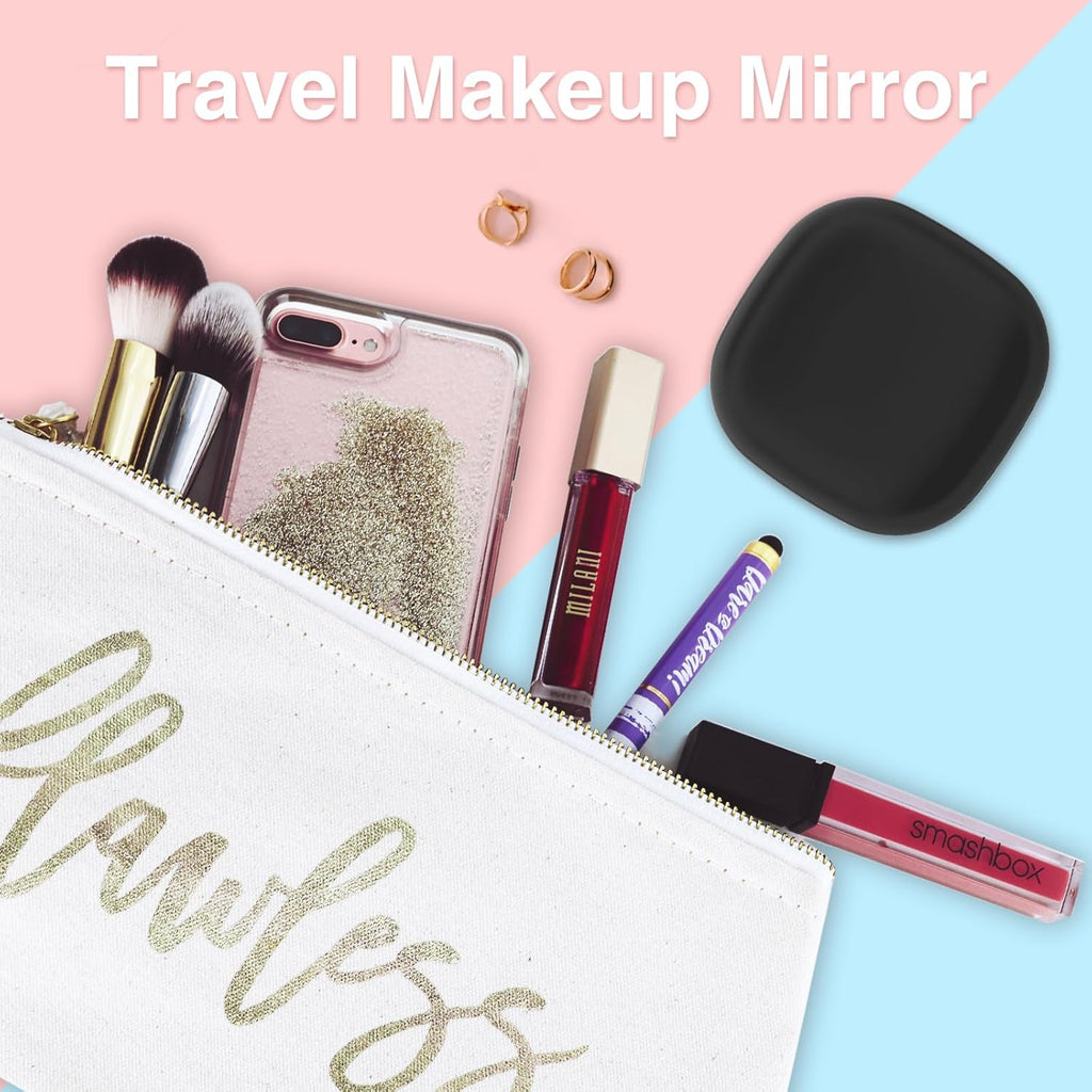 Compact Travel Makeup Mirror with LED Light, 1X/10X Magnifying, Rechargeable O13625