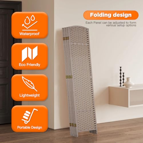 4 Panel Room Divider Screen 5.6 Ft Tall Folding Privacy Partition H959002