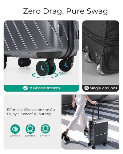 Carry On Luggage 22x14x9 with TSA Lock, Hardside Spinner Suitcase 20 Inch J7440