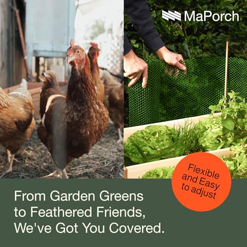 Green Plastic Wire Mesh Fence 15.7IN x 10FT Roll for Poultry, Dogs, Rabbit & Gardening F3724