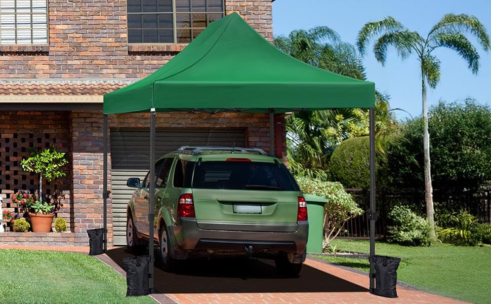 Heavy Duty Pop Up Canopy Tent 10x20 with Wheeled Carry Bag, White Q36763