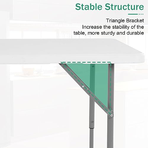 Folding Table 4 FT Heavy Duty Plastic with Carrying Handle W949447