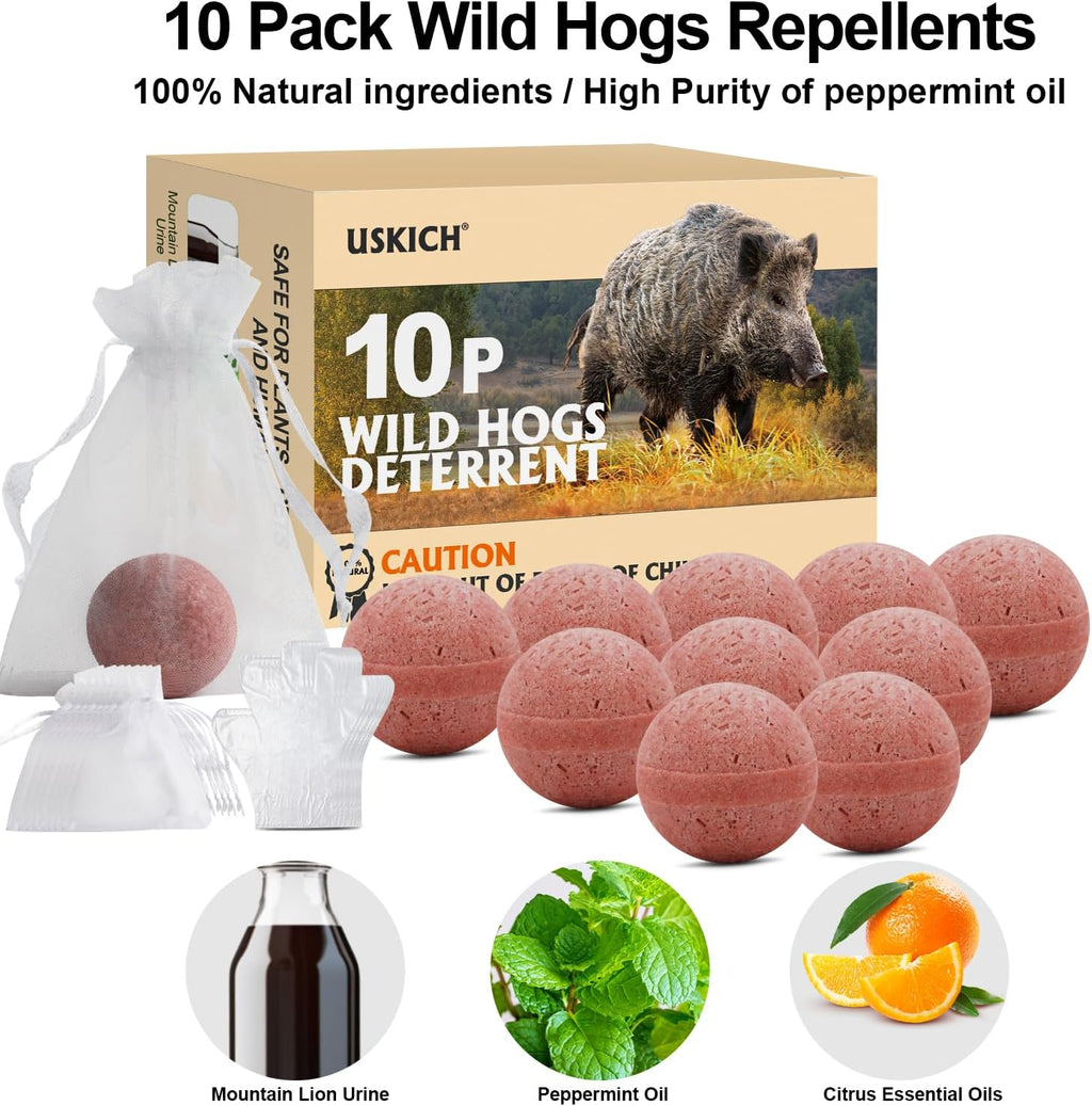 10 Pack Wild Hog Repellent for Farm, Garden, Yard, Lawn R279818