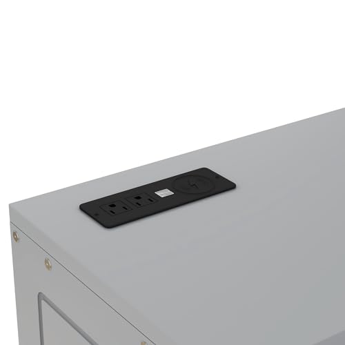 Murphy Bed Chest with Shelves and USB Ports, Foldable Wood Frame Y56482