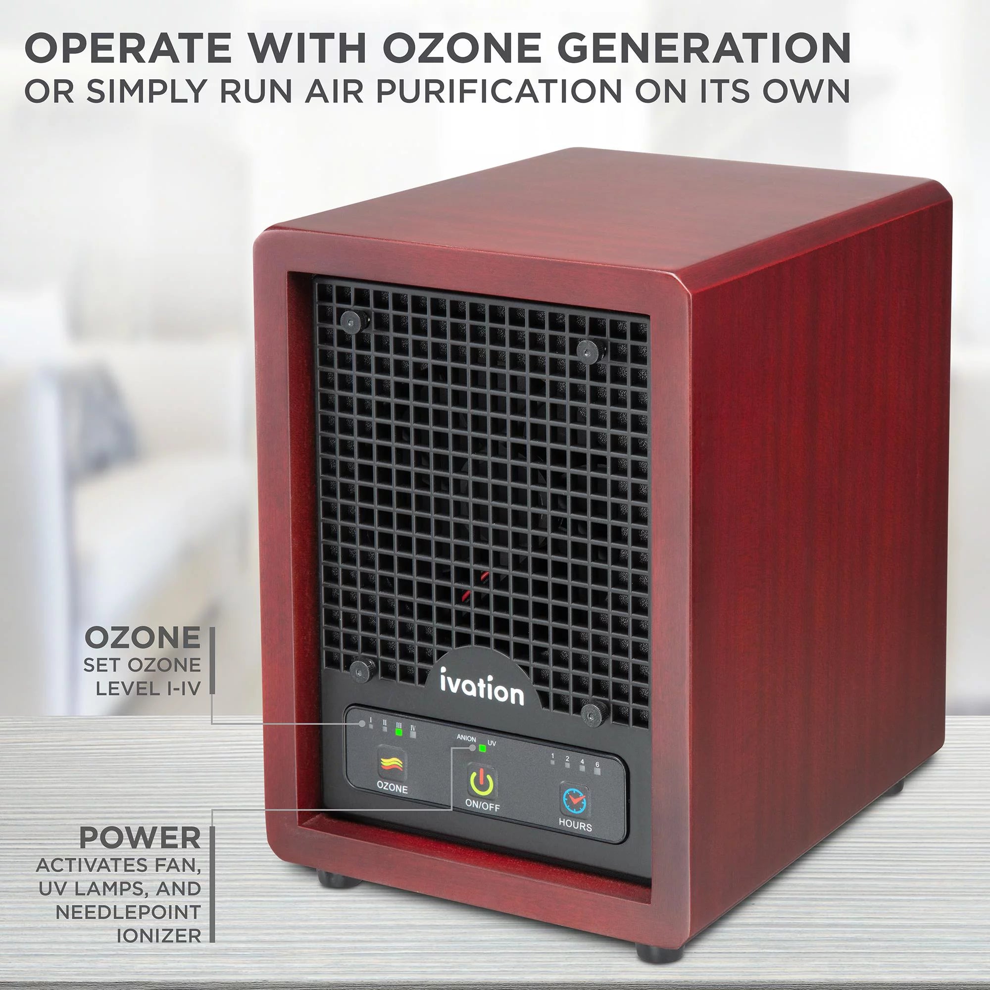 Ozone Air Purifier with Multi-Level Filtration and UV Lamps N878