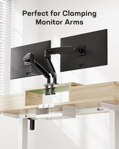 Electric Standing Desk with Drawers, Height Adjustable, Black C6615