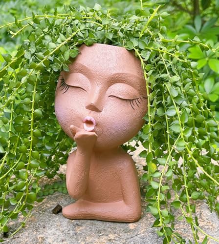 Face Planter Pot for Plants Succulent Cactus Indoor Outdoor Q55365