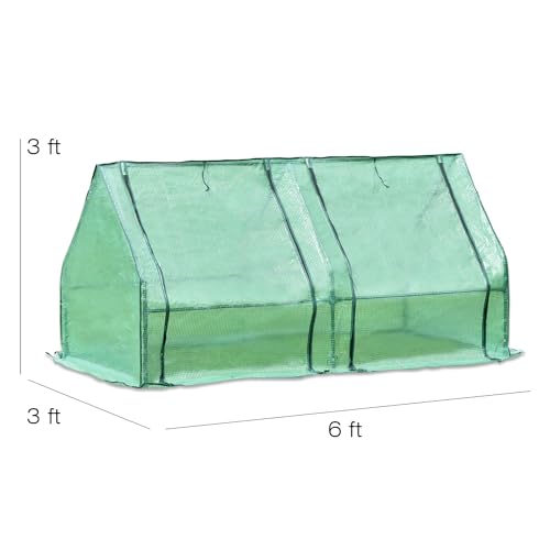 6 ft. x 3 ft. Mini Greenhouse with 2 Zipper Doors, UV Protected Z6284