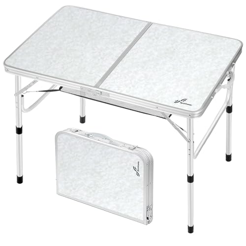 Adjustable Height Small Folding Camping Table with Mesh Layer B206