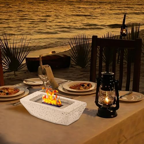 Tabletop Fire Pit 12.5" Portable Smokeless Indoor Outdoor Concrete Bowl C555997