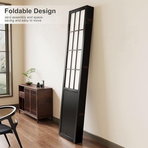 Japanese Shoji Style Folding Room Divider, 4 Panels, Black G5567