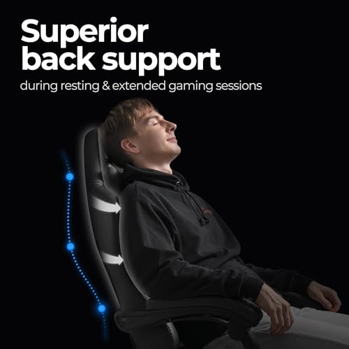 Ergonomic High Back Gaming Chair with Footrest PU Leather M911186