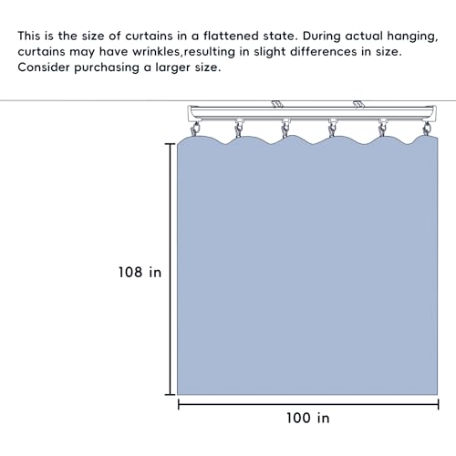 Room Divider Curtain Track Set, Blackout Panel, 8.3ft Wide A844312