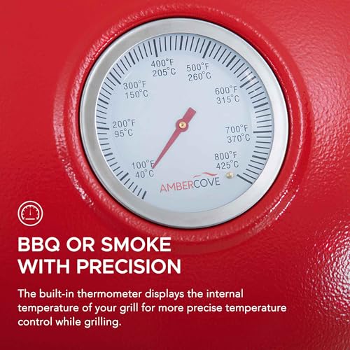 Charcoal Kamado Grill with Pizza Stone and Wheels Y970299
