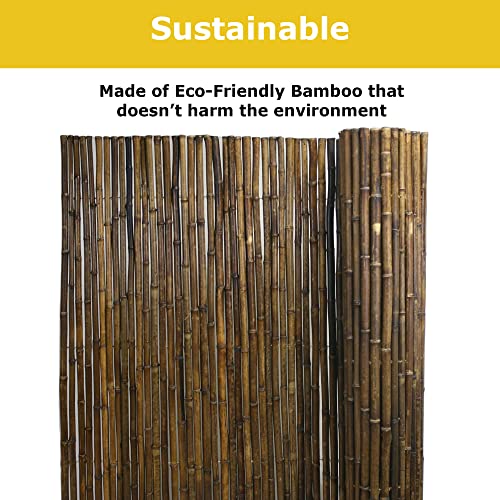 Natural Bamboo Fencing Garden Screen Rolled Fence Panel 6 ft H x 8 ft L S399452