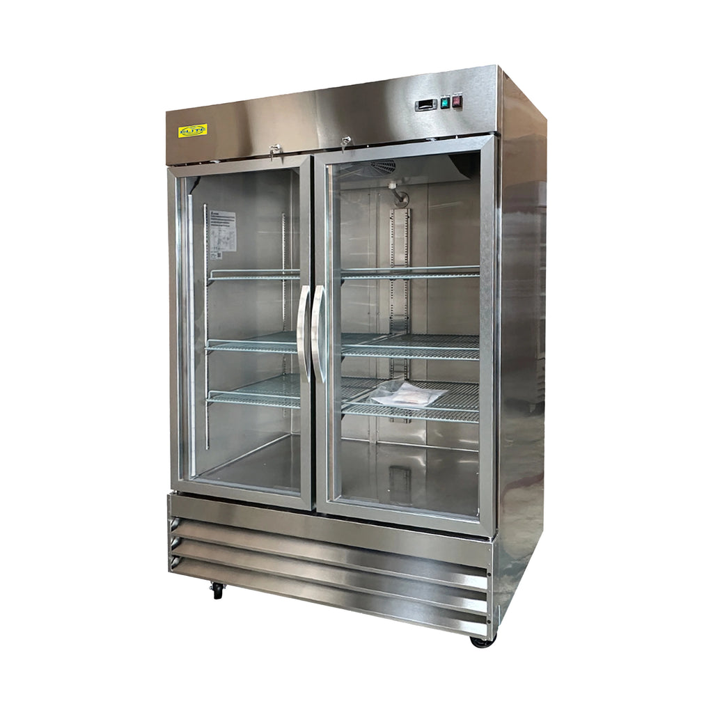 Two Glass Swing Door Stainless Steel Commercial Freezer R133