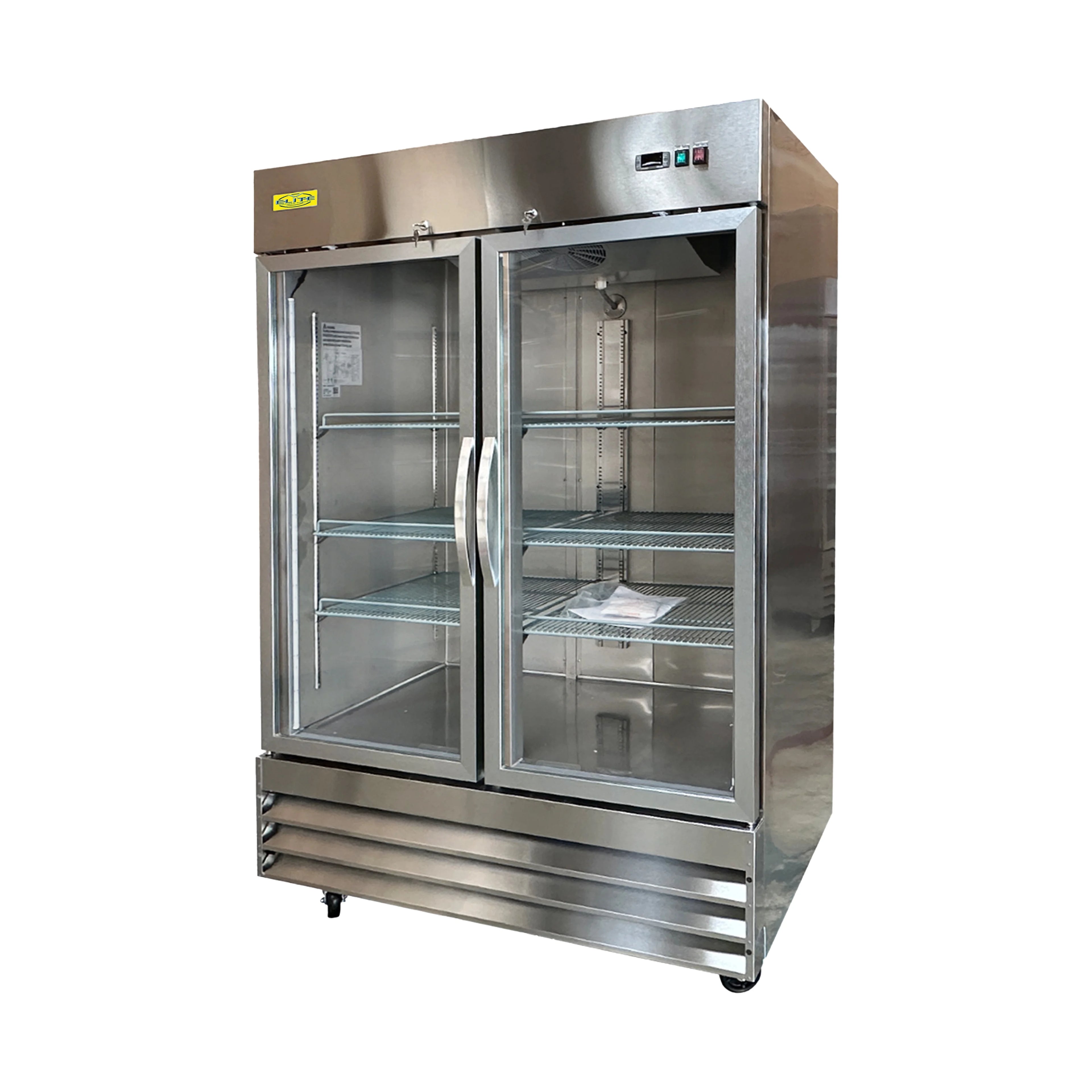 Two Glass Swing Door Stainless Steel Commercial Freezer R133